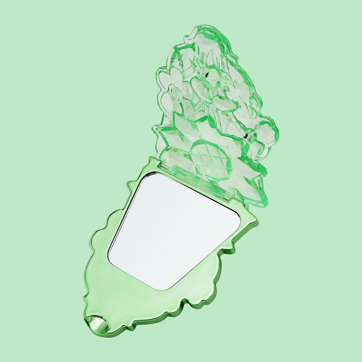 Leafeon Terastal Die-Cut Sparkly Mirror