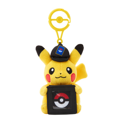 Pikachu Pokemon Trading Card Game Plush Coin Holder w/ Carabiner