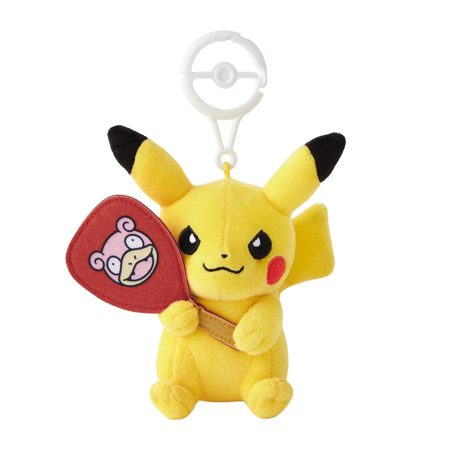 Pikachu with Slowpoke Fan Pokemon Center Kagawa Mascot Plush with Carabiner