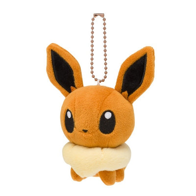 Eevee Pokemon Dolls Fluffy Mascot Plush Keychain