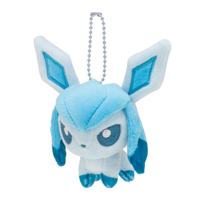 Glaceon Pokemon Dolls Fluffy Mascot Plush Keychain