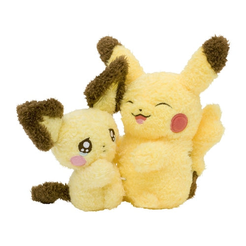Pichu & Pikachu Buruburu...Mugyu! Hug Plush