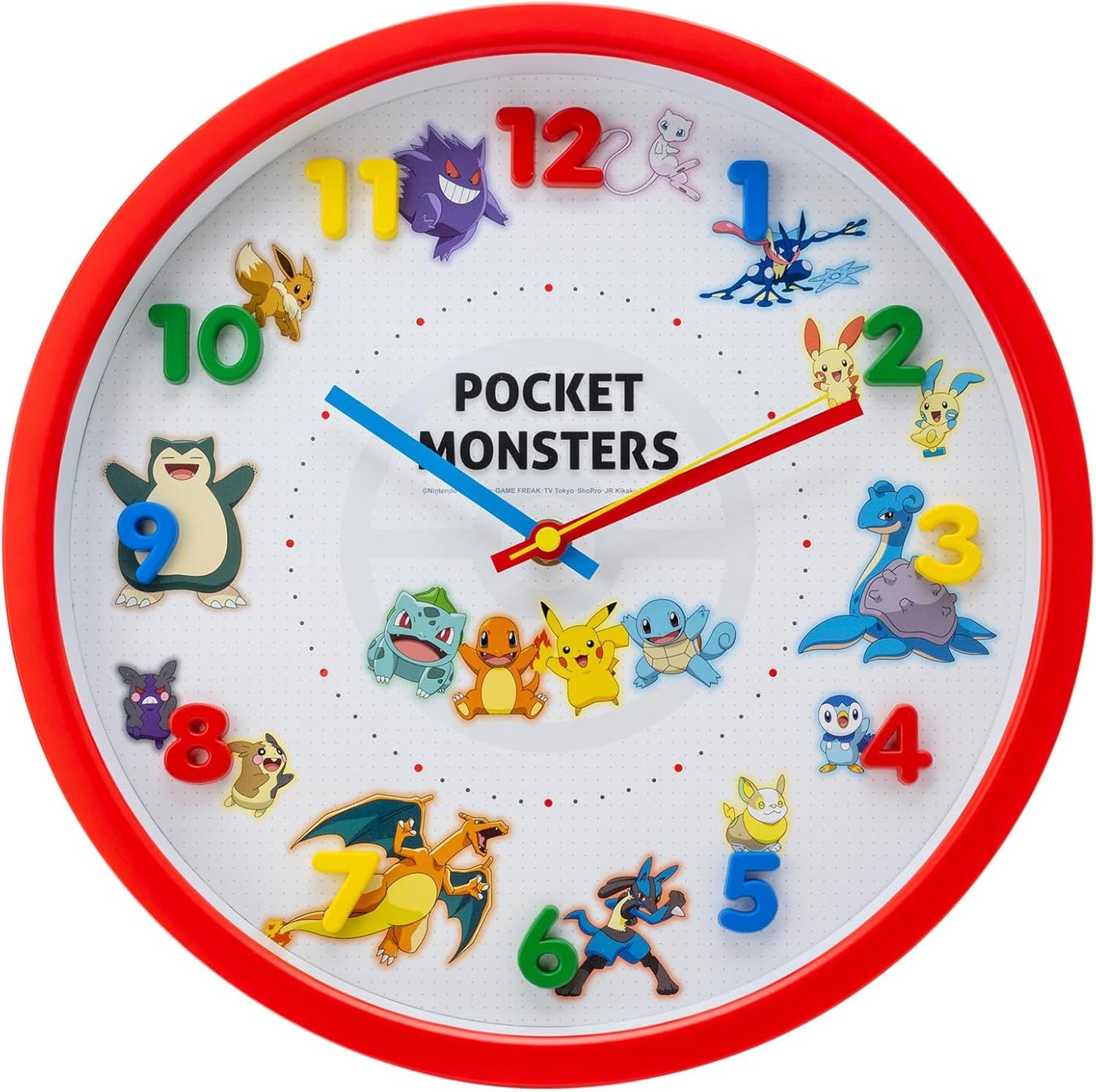 T's Factory Pocket Monsters Red Wall Clock