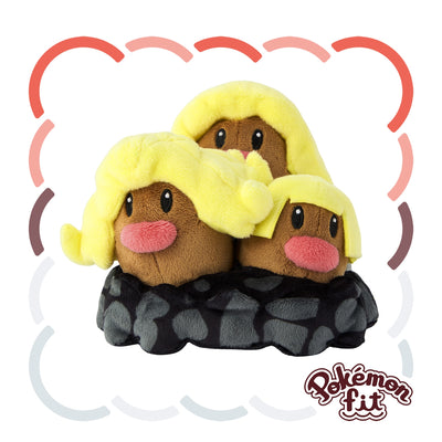 Alolan Dugtrio Pokemon Fit Plush