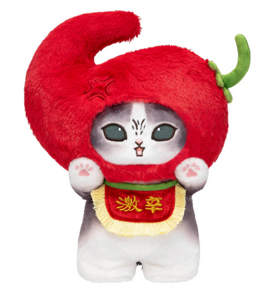 Mofusand Angry Chili Pepper Gray Cat Standing Plush