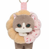 Mofusand COFFEE AND DONUTS Strawberry Cruller Cat Key Ring Mascot Plush