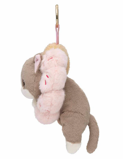 Mofusand COFFEE AND DONUTS Strawberry Cruller Cat Key Ring Mascot Plush