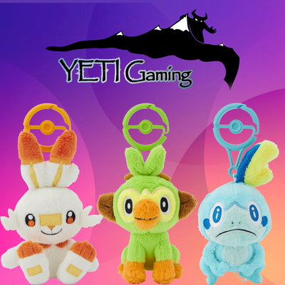 Grookey, Scorbunny, Sobble Carabiner Bundle