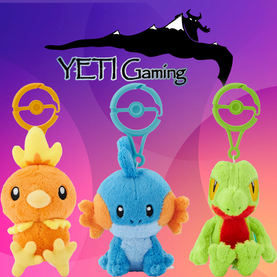 Treecko, Torchic, Mudkip Carabiner Bundle