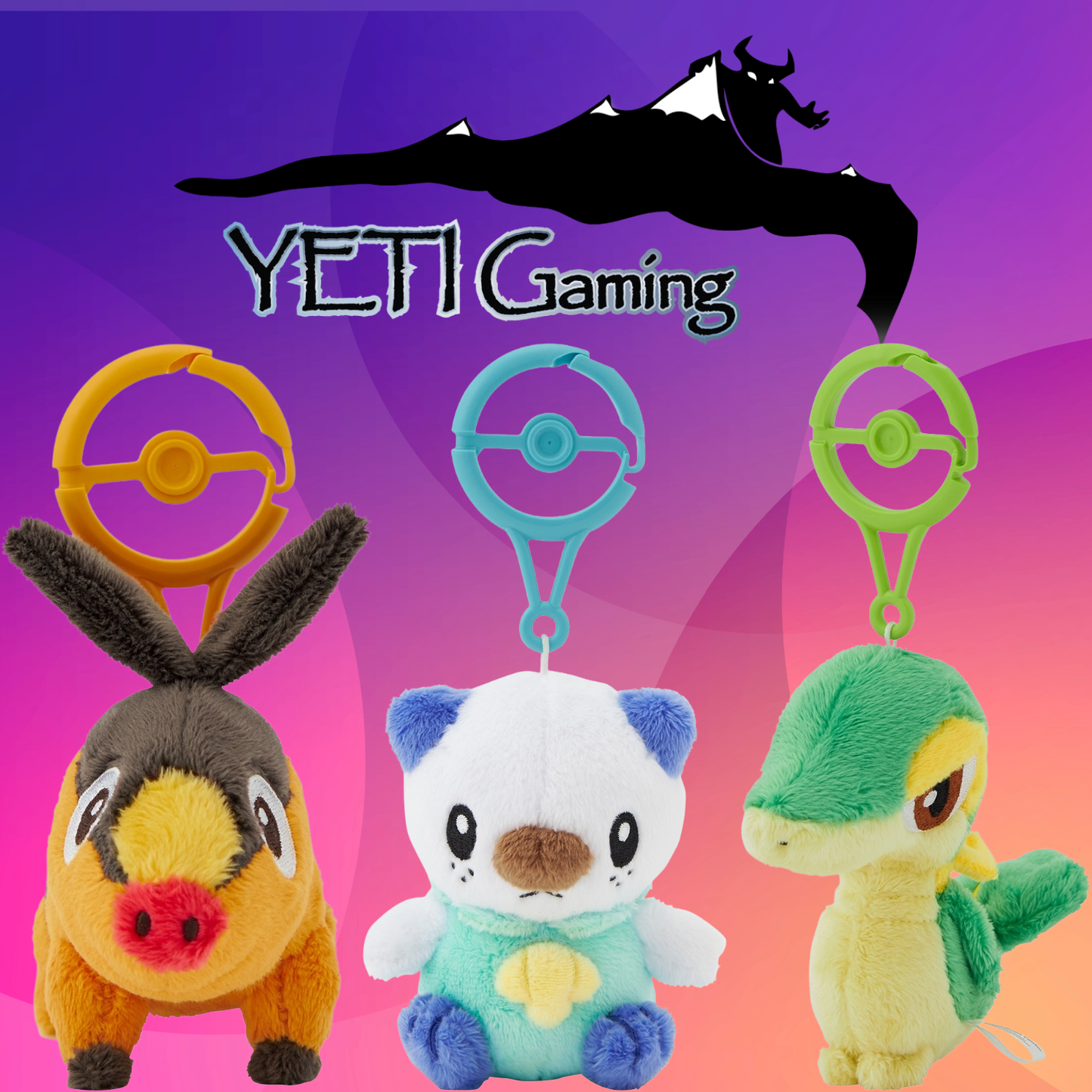 Snivy, Tepig, Oshawott Carabiner Bundle