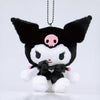 Kuromi Colorful Boa Mascot Plush (Black)