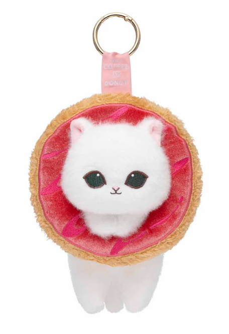 Mofusand COFFEE AND DONUTS Very Berry Donut Cat Key Ring Mascot Plush