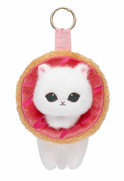 Mofusand COFFEE AND DONUTS Very Berry Donut Cat Key Ring Mascot Plush