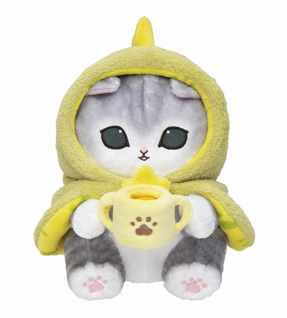 Mofusand Hooded! Naughty Dinosaur Gray Cat Fluffy Poncho Plush